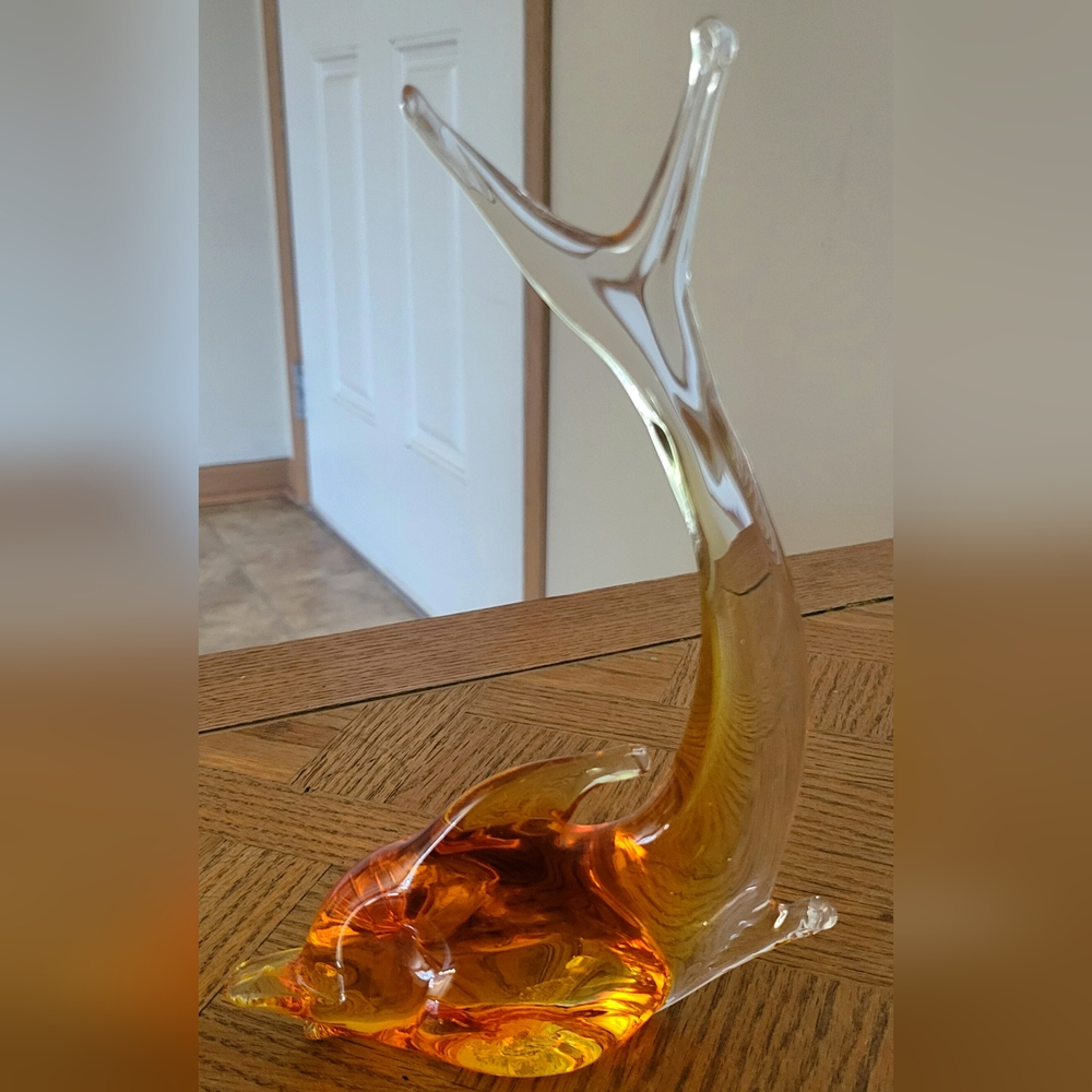 Vintage Murano Yellow Glass Fish